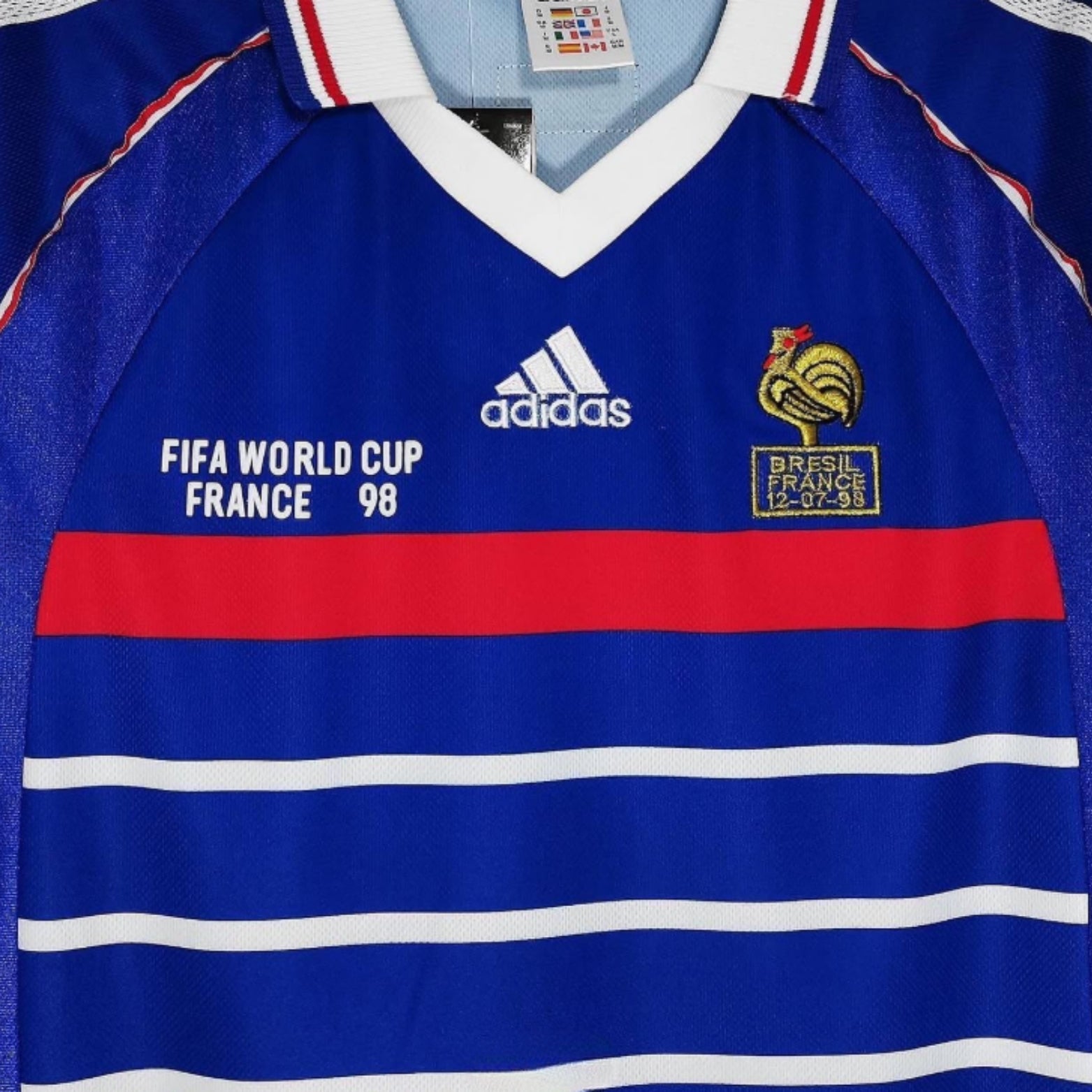 France Domicile 98 - Manches Longues - Mundial 98 - Vue rapprochée