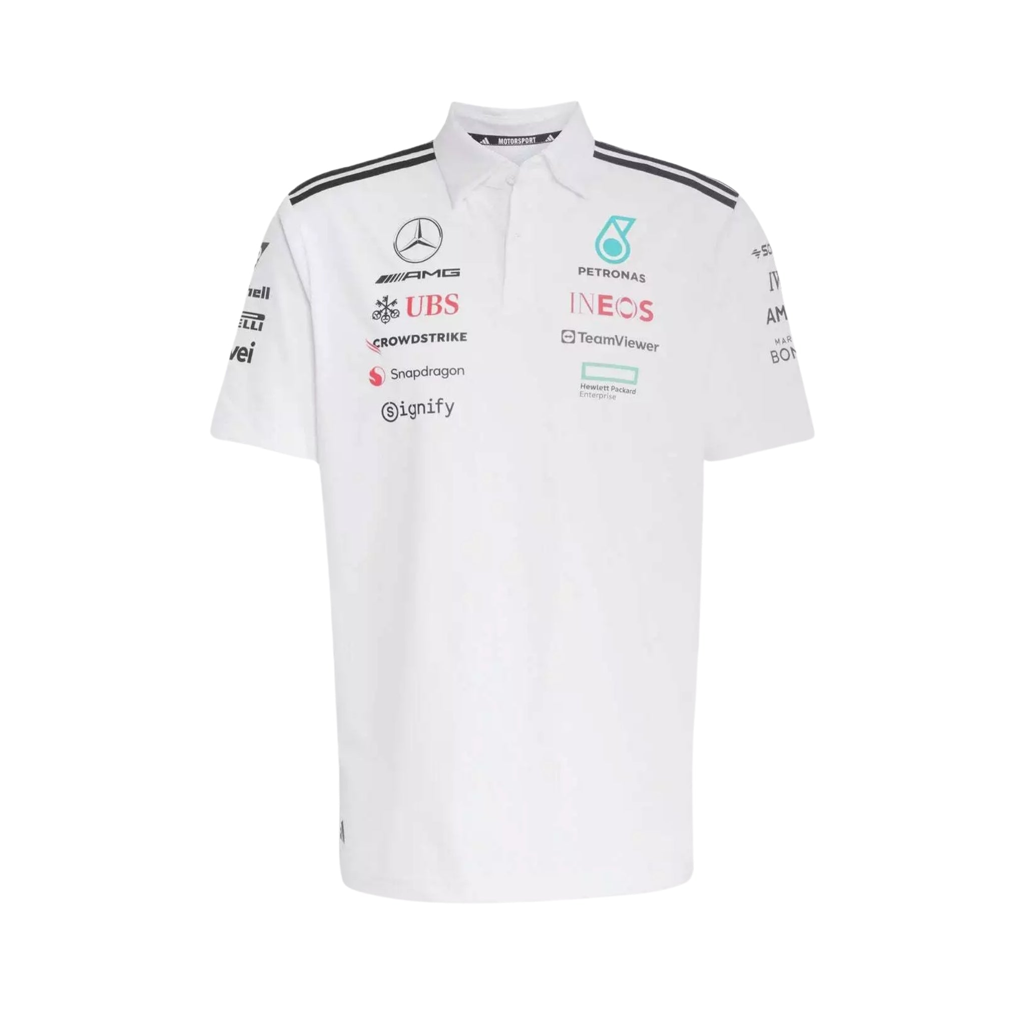 Polo Mercedes AMG Petronas F1 2025 - Blanc - Vue de face
