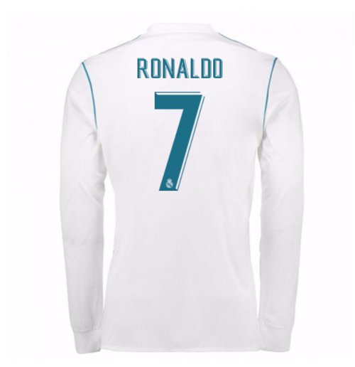 Real Madrid Domicile 17/18 - Manches Longues - Ronaldo 7 - Vue de face