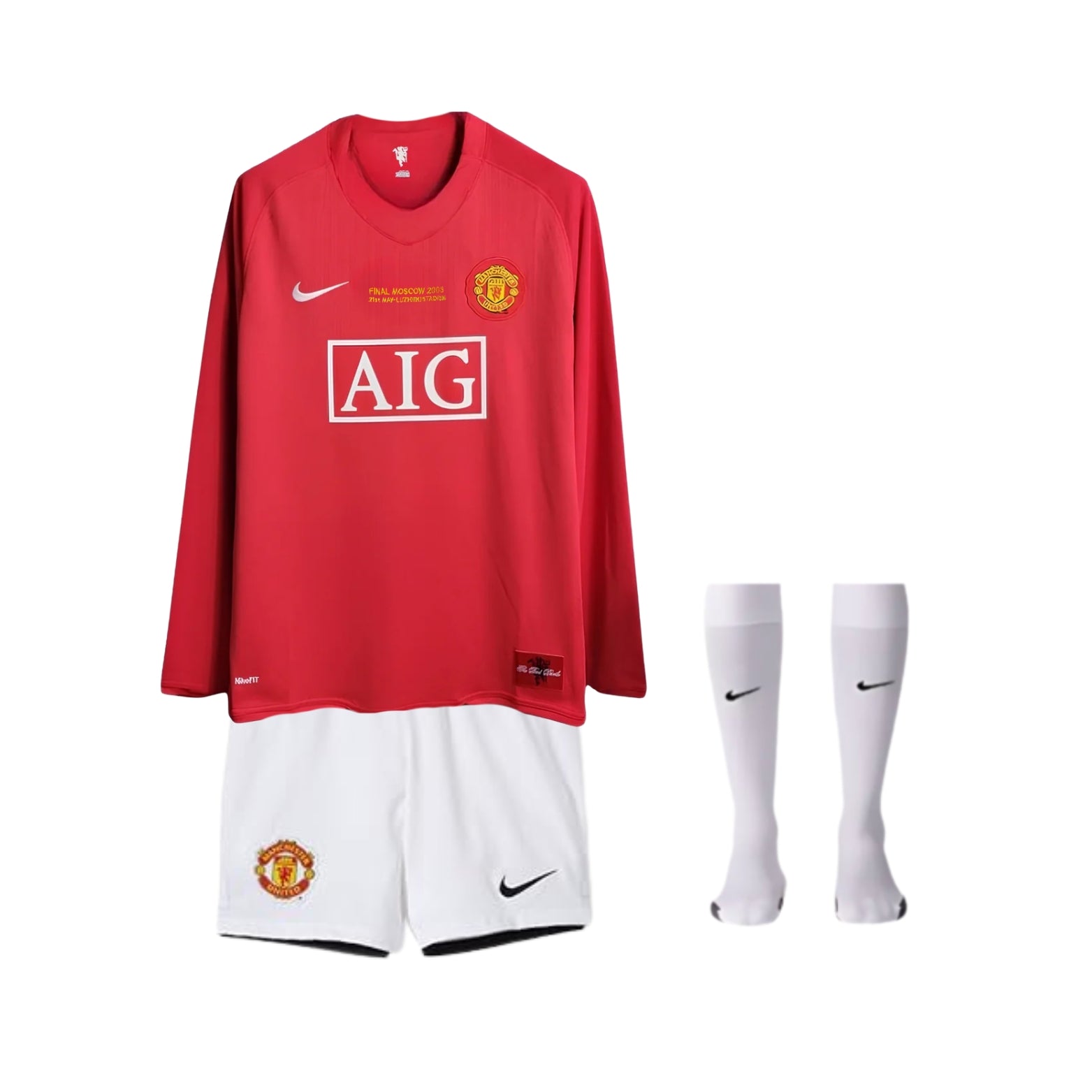 Kit - Manchester United Domicile 07/08 - Manches Longues - Finale de la Ligue des Champions - Vue rapprochée