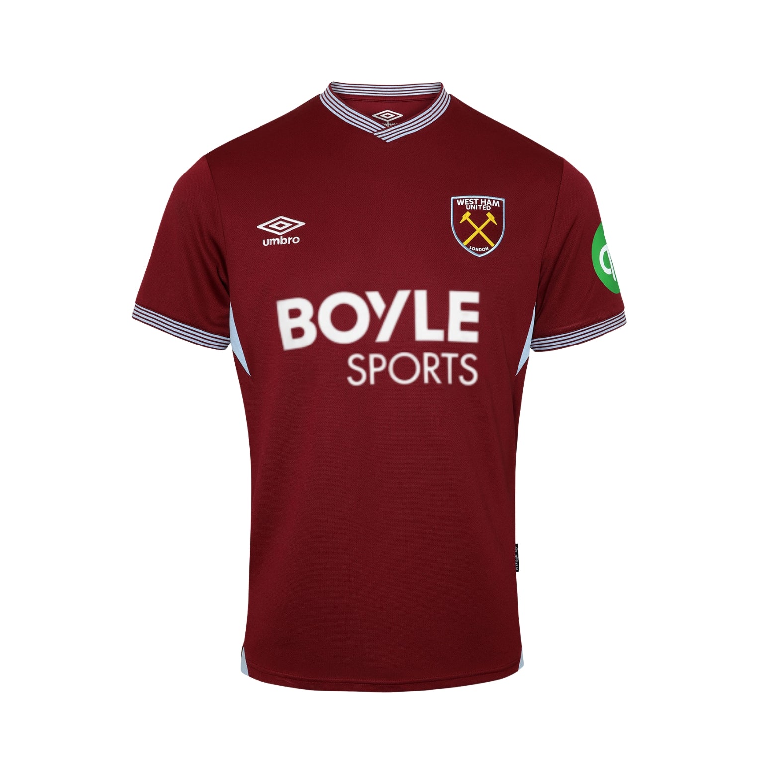 West Ham United Domicile 25/26 - Tous les Sponsors - Vue de face