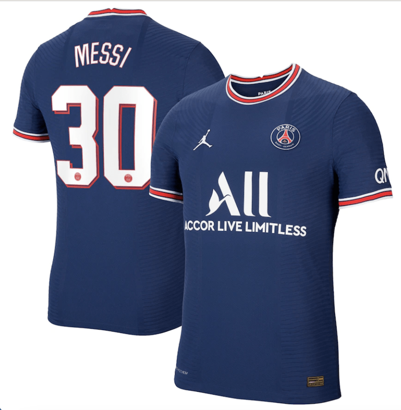 PSG Domicile 21/22 - Messi 30 - Vue de face