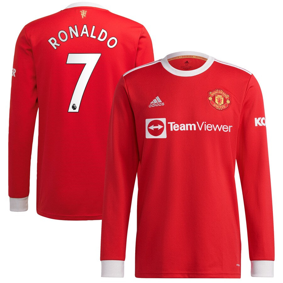 Manchester United Domicile 21/22 - Manches Longues - Ronaldo 7 - Vue de face
