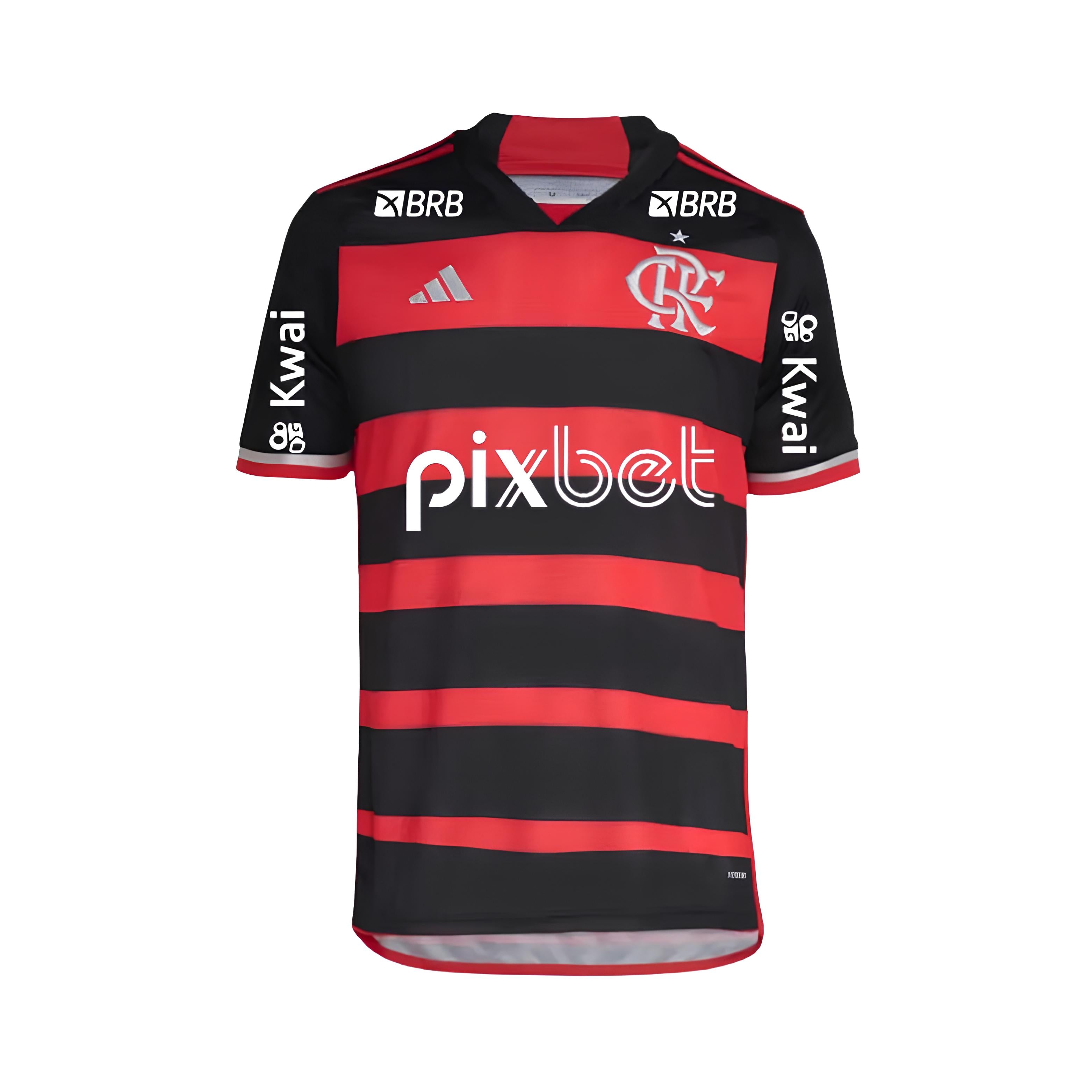 Flamengo Domicile 24/25 - Tous les Sponsors - Vue de face