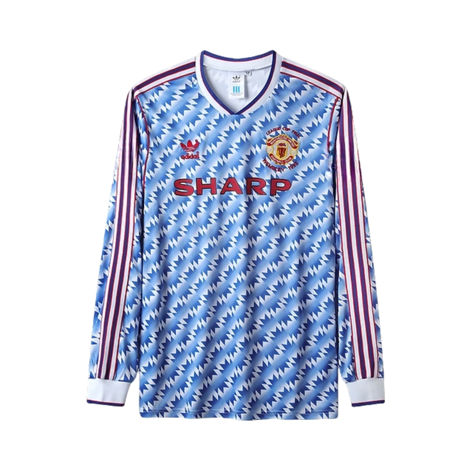 Manchester United Extérieur 91/92 - Manches Longues - Vue de face