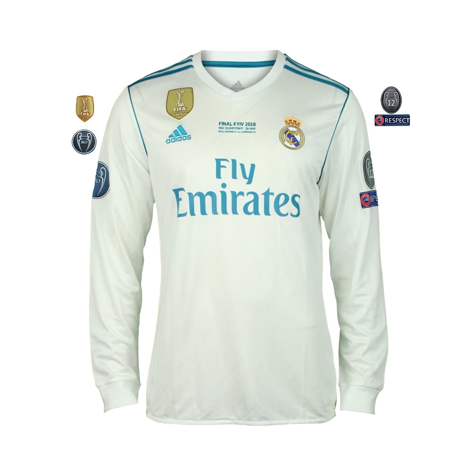Real Madrid Domicile 17/18 - Manches Longues - Finale de la Ligue des Champions - Vue de face
