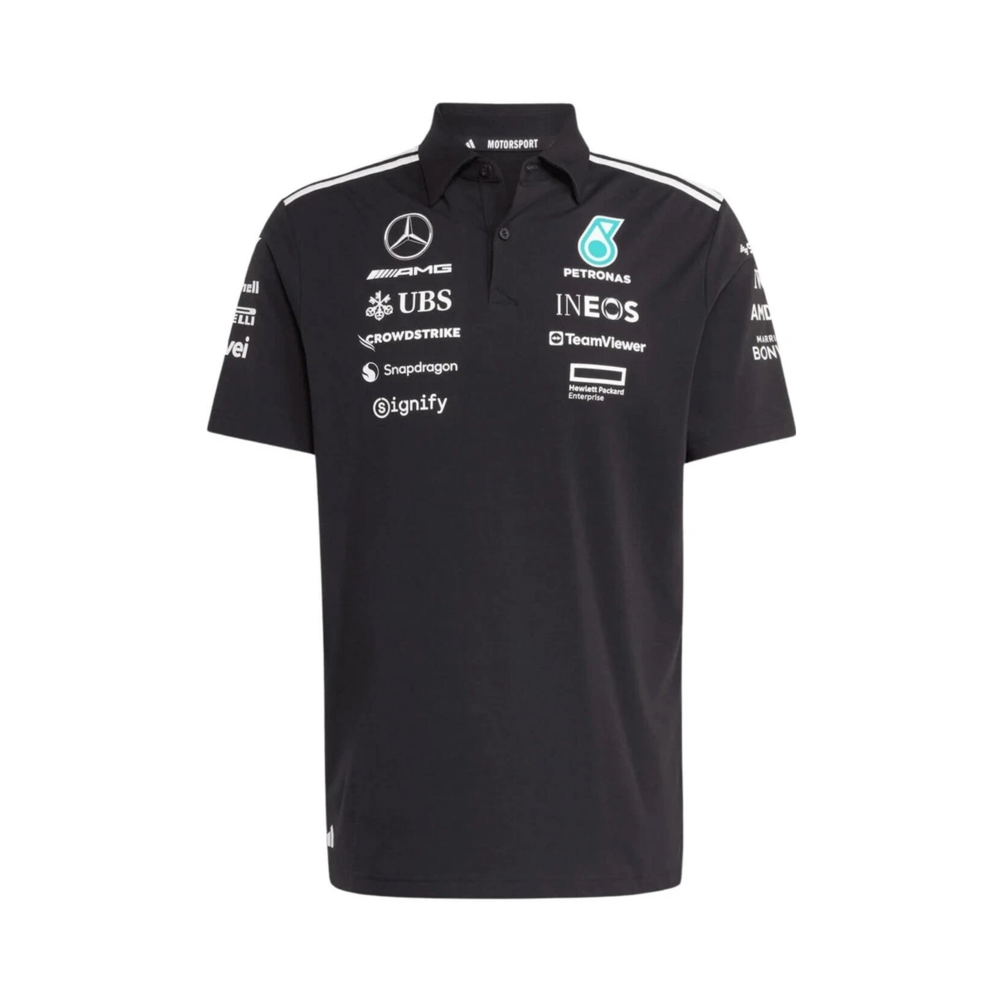 Polo Mercedes AMG Petronas F1 2025 - Noir - Vue de face
