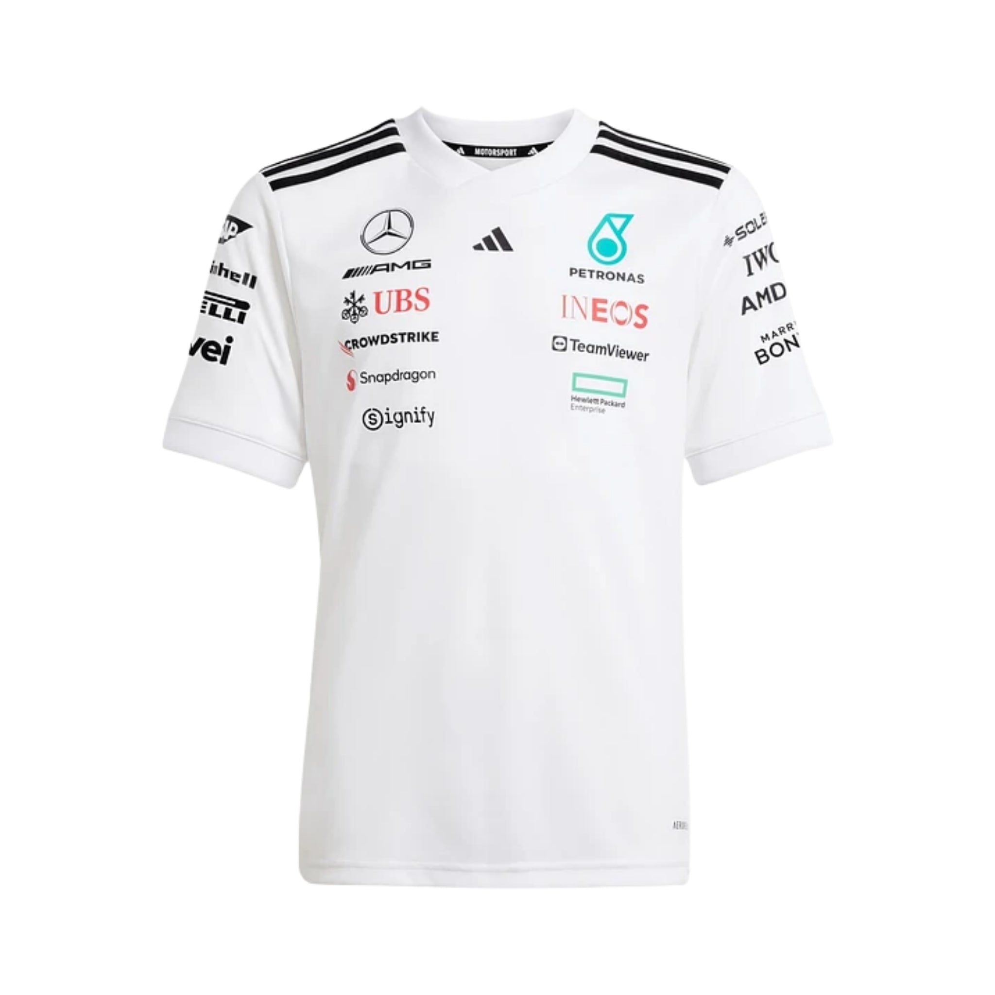 T-Shirt Mercedes AMG Petronas F1 2025 - Blanc - Vue de face