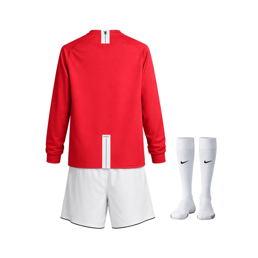 Kit Infantil Manchester United Local 07/08 - Manga Larga - Final de la Liga de Campeones
