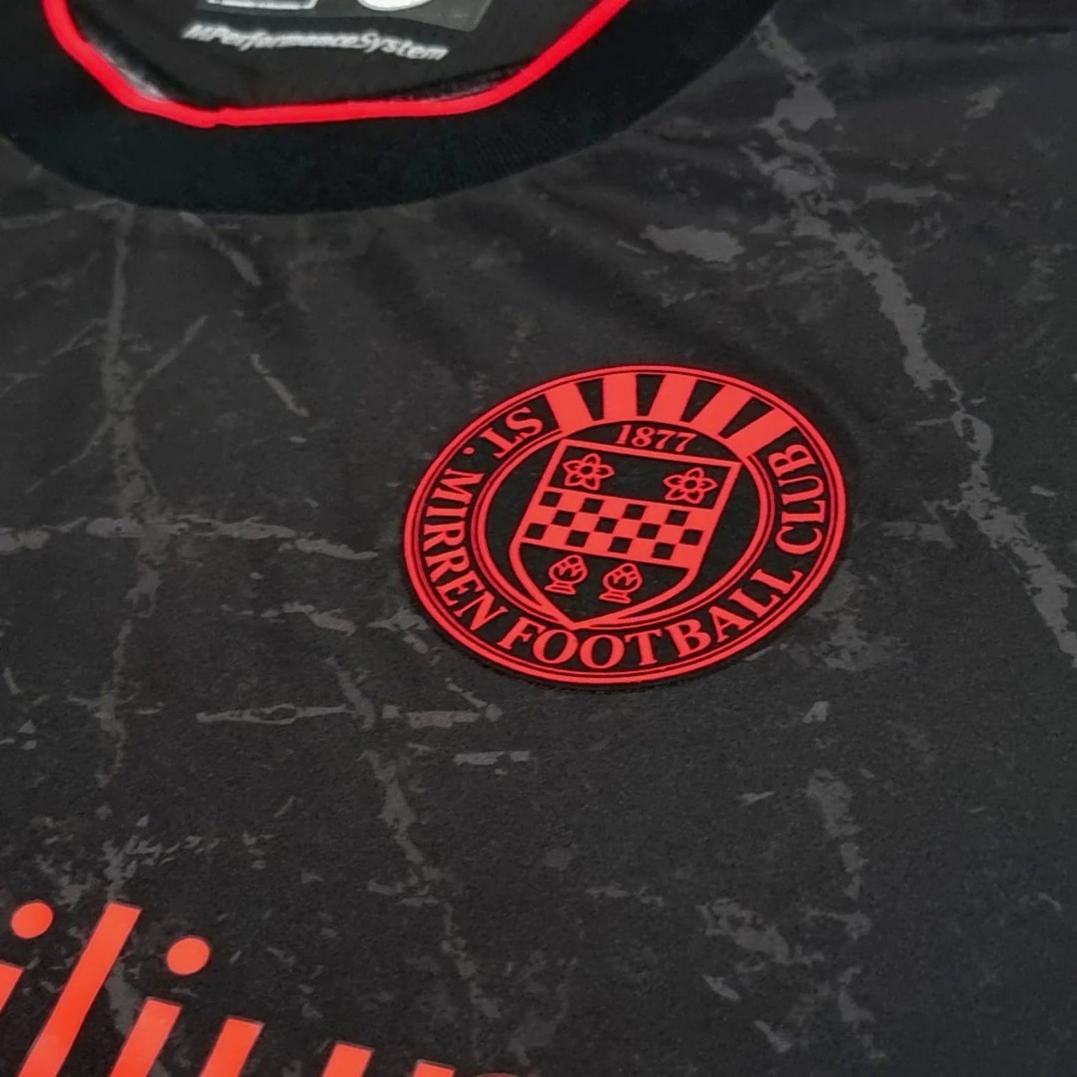 St Mirren Extérieur 25/26 - Vue rapprochée
