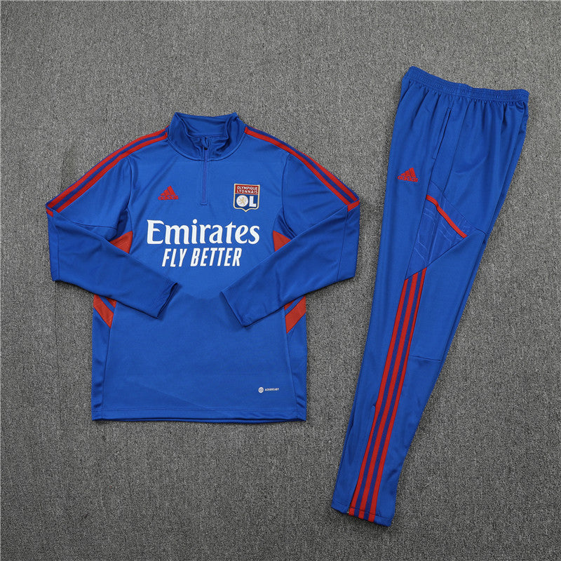 Olympique Lyonnais - Survêtement - 1/2 Zip - Vue rapprochée