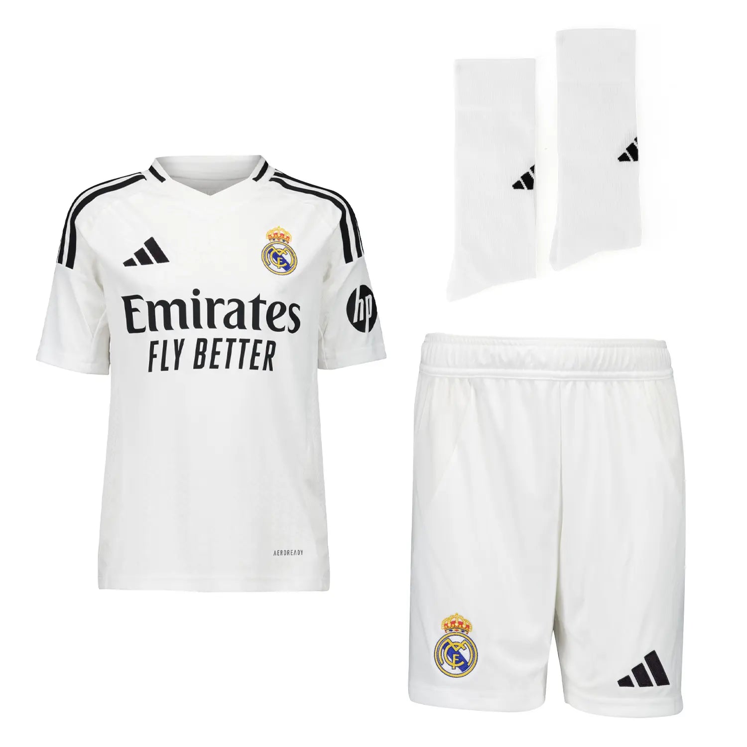 Kit - Real Madrid Domicile 24/25 - Symbole HP inclus - Vue rapprochée