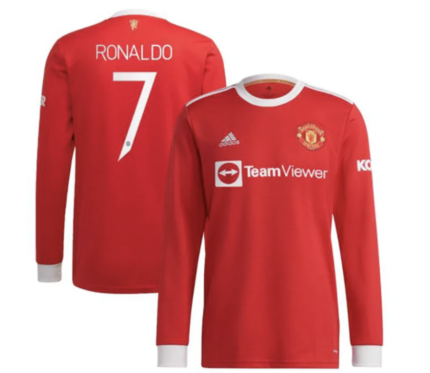 Manchester United Domicile 21/22 - Manches Longues - Ronaldo 7 - Vue de dos