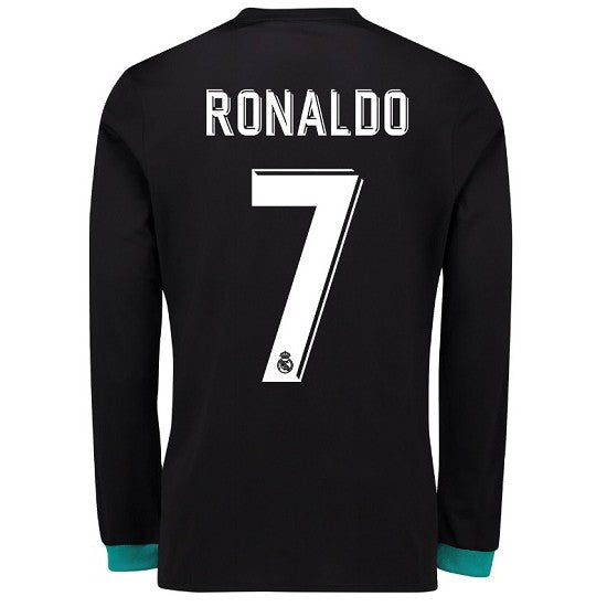 Real Madrid Extérieur 17/18 - Ronaldo 7 - Manches Longues - Vue de face
