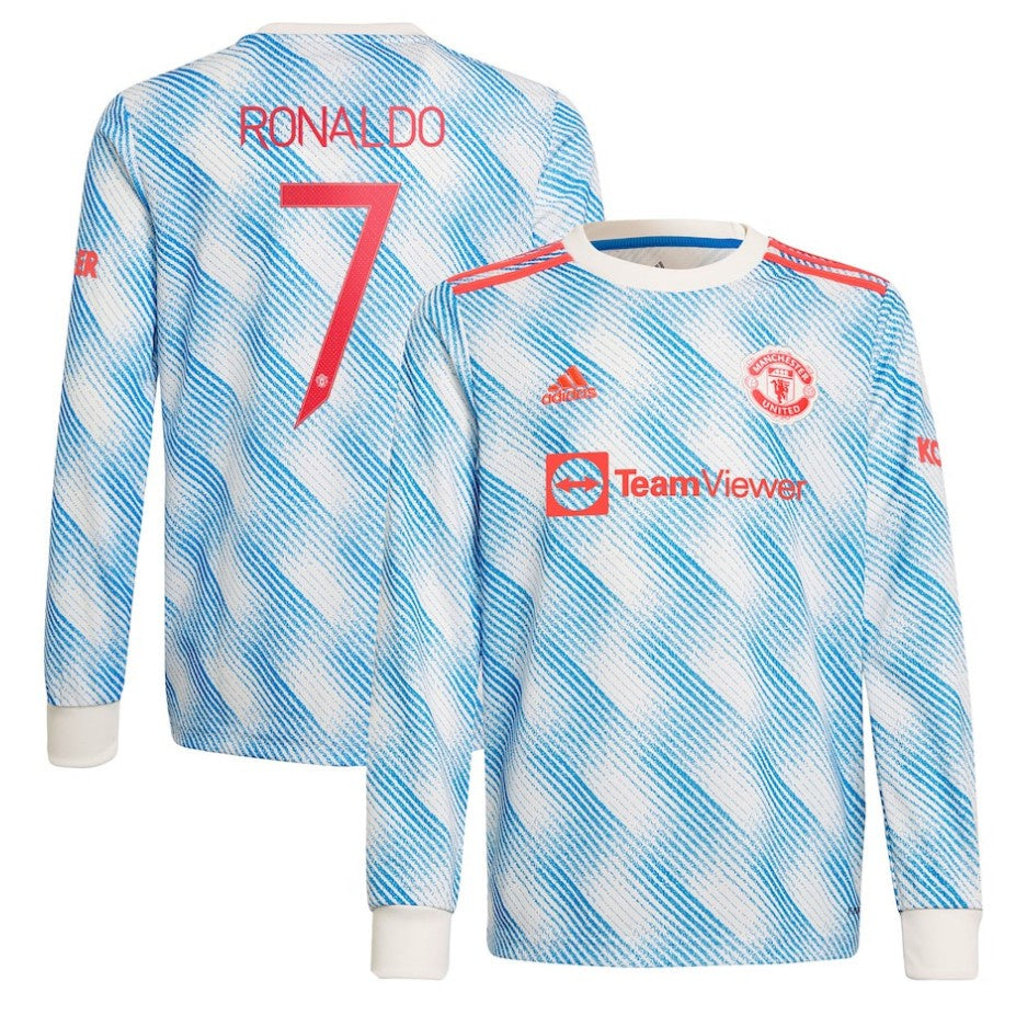 Manchester United Extérieur 21/22 - Manches Longues - Ronaldo 7 - Vue de dos
